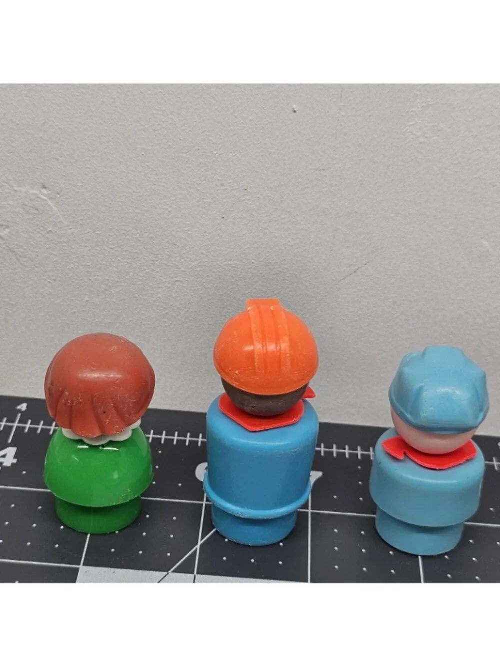 Vintage Fisher Price Little People Lot 3 Figures Construction Worker Boy Plastic